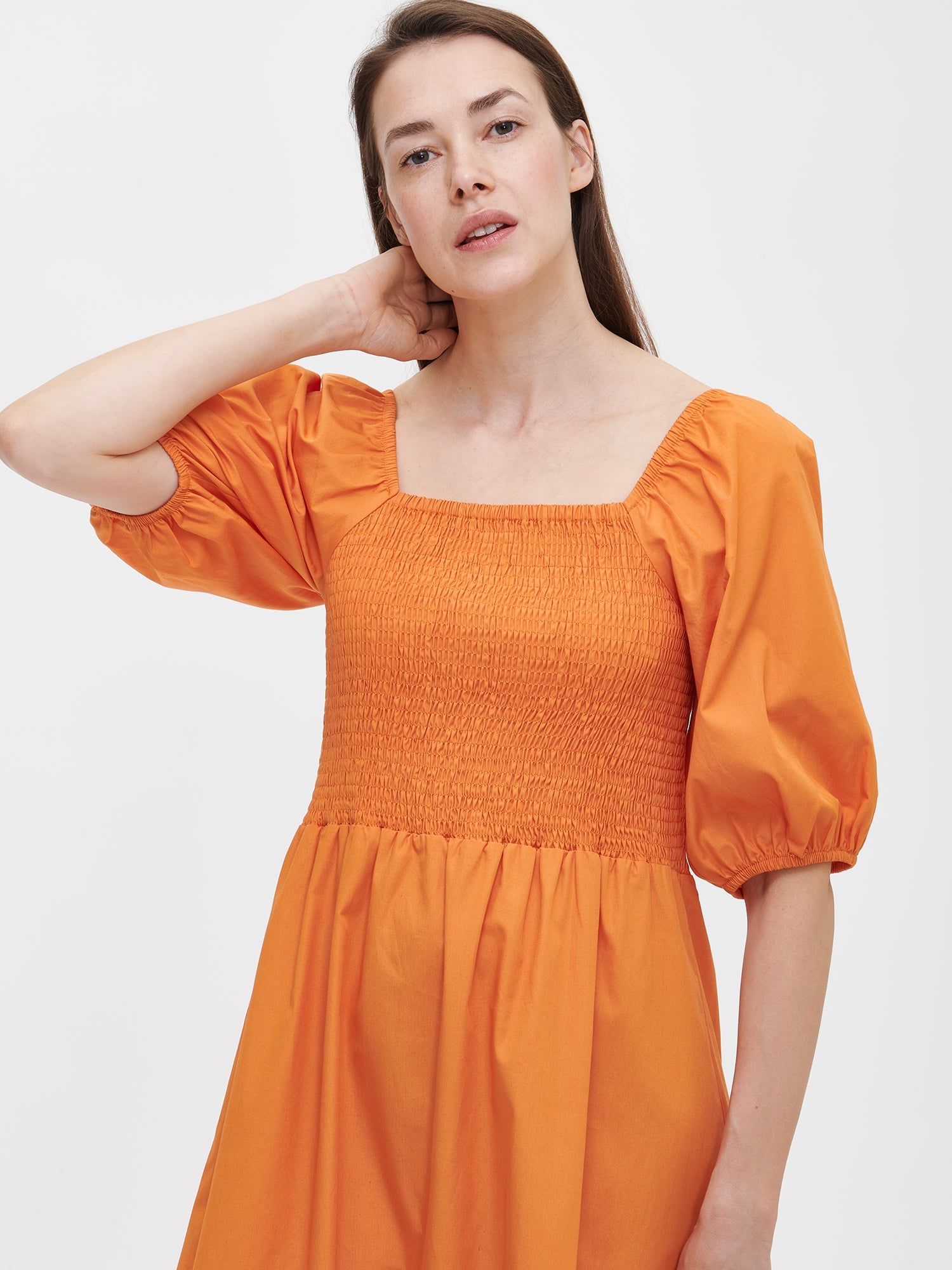 Ildiko – Fließendes Maxikleid für Damen Orange