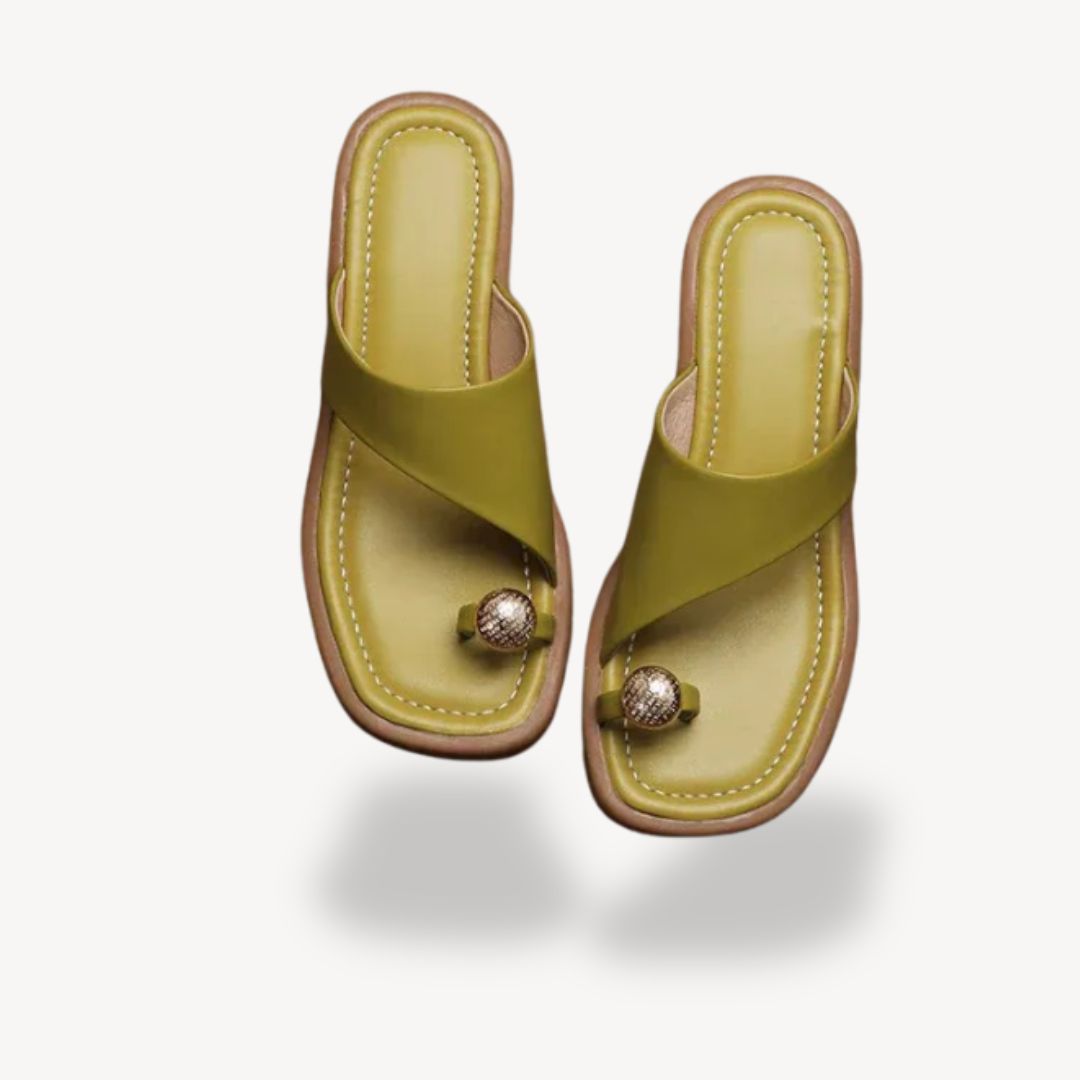 Inka – Orthopädische Ledersandalen mit Square-Toe Grun