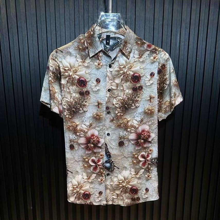 Isandro – Herrenhemd mit exklusivem Print WeiB