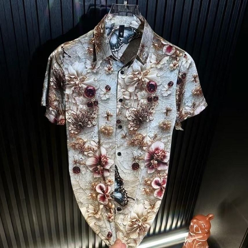 Isandro – Herrenhemd mit exklusivem Print WeiB
