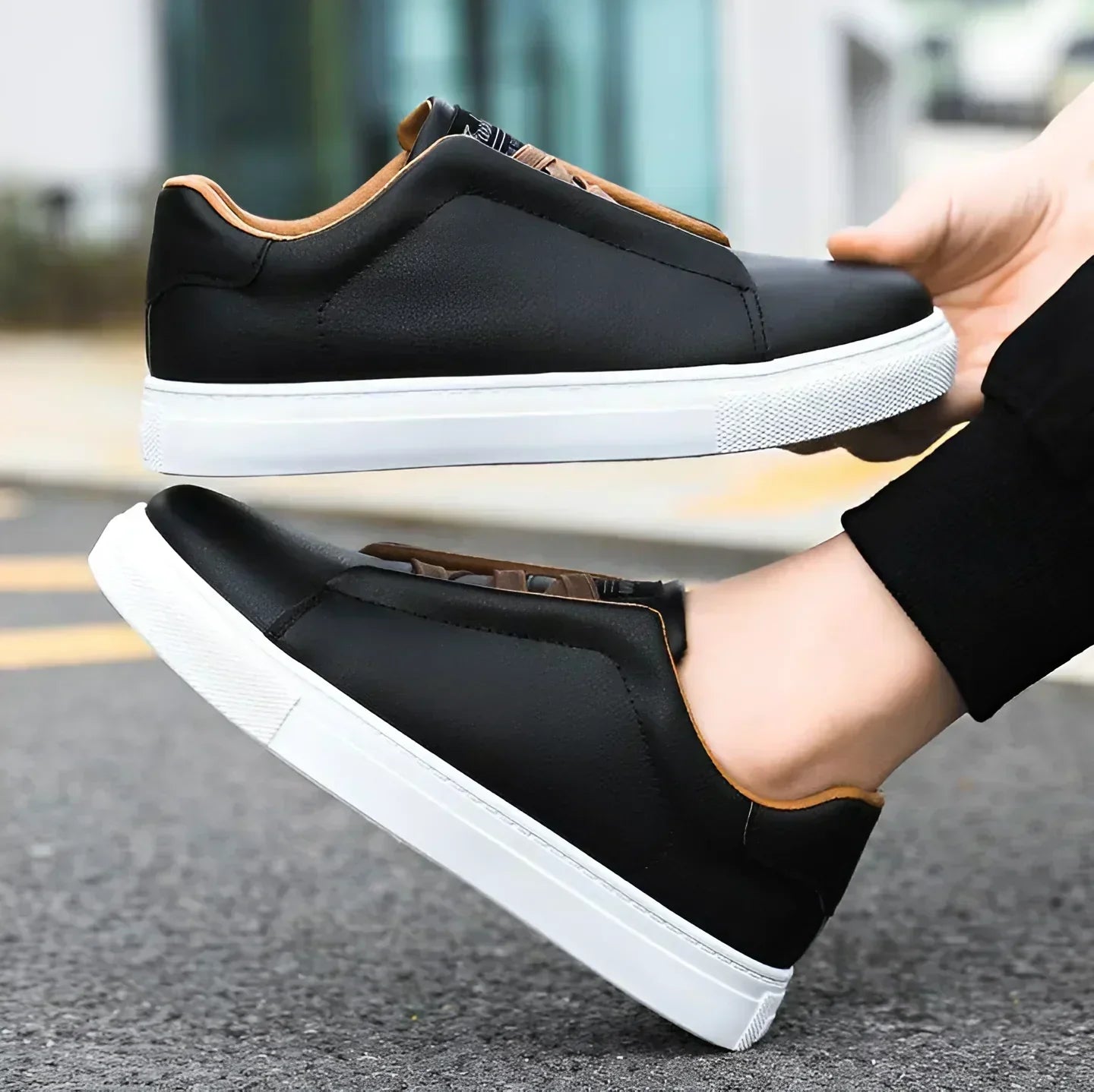 Janosch – Klassische Herren-Sneaker für Alltag & Büro Schwarz