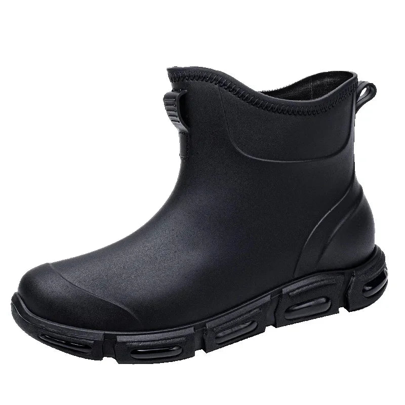 Jasper - Herren Wasserdichte Hohe PVC Gummistiefel Rutschfest Schwarz