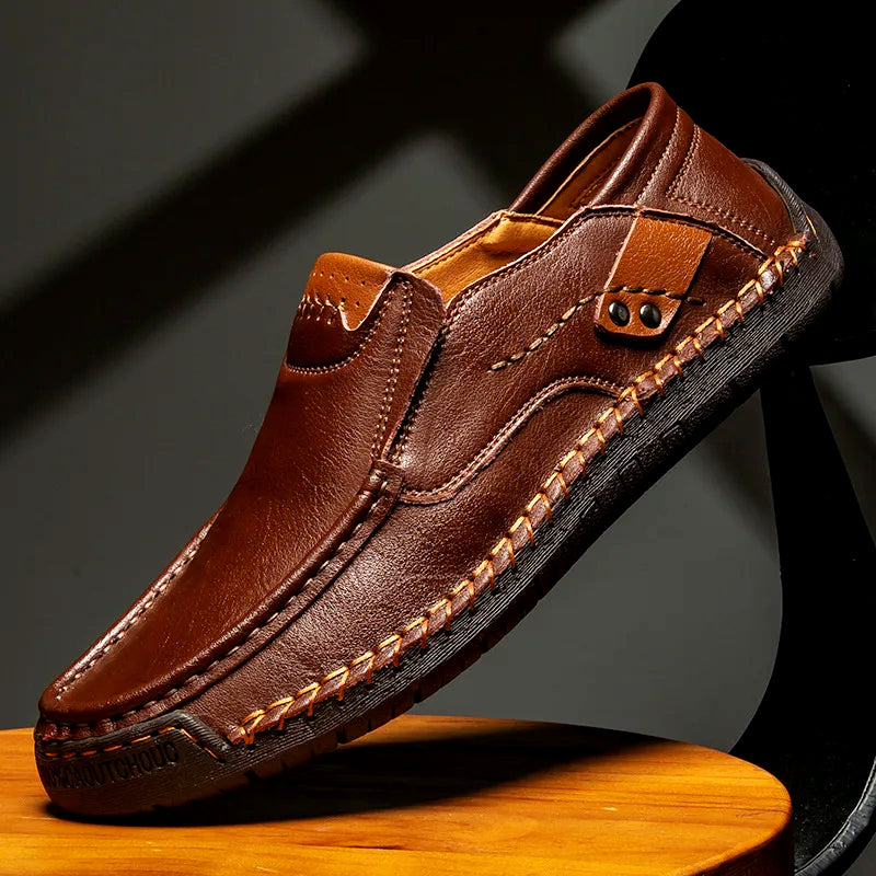 Jemy - Herren Premium Leder Loafers Braun