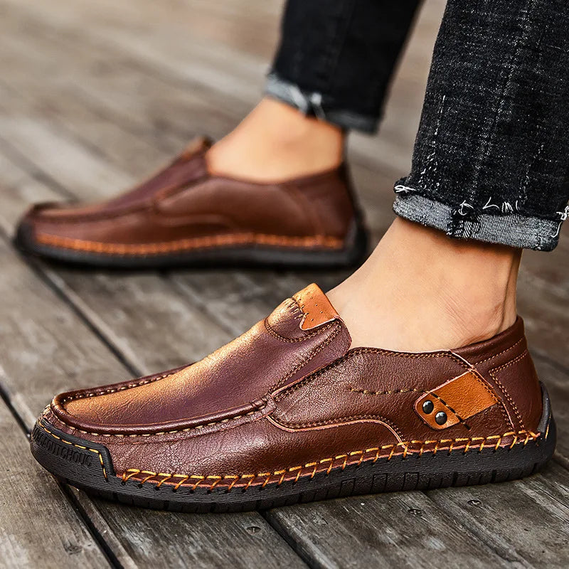 Jemy - Herren Premium Leder Loafers Braun 3