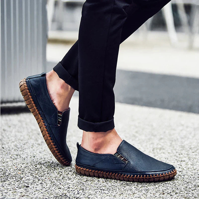 Jens - Premium Leder Loafers Herren Blau 2