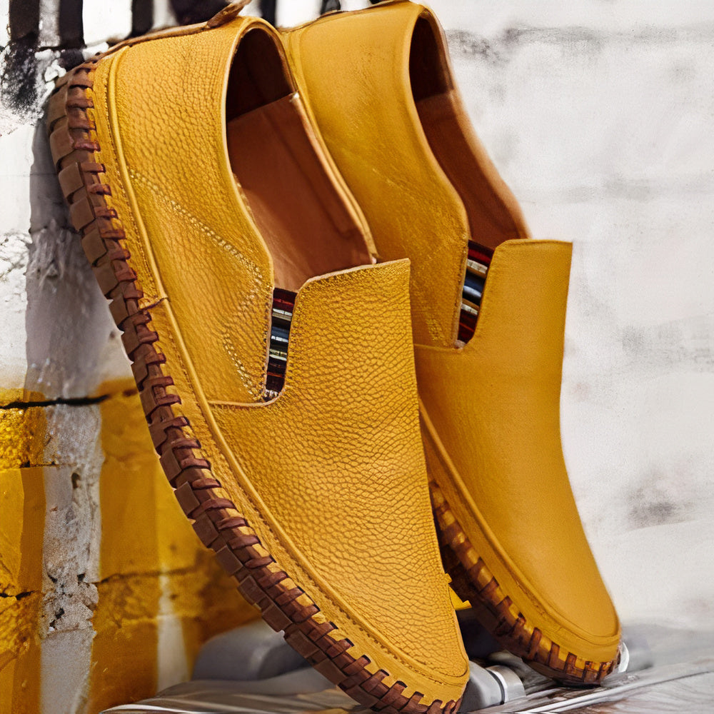 Jens - Premium Leder Loafers Herren Gelb