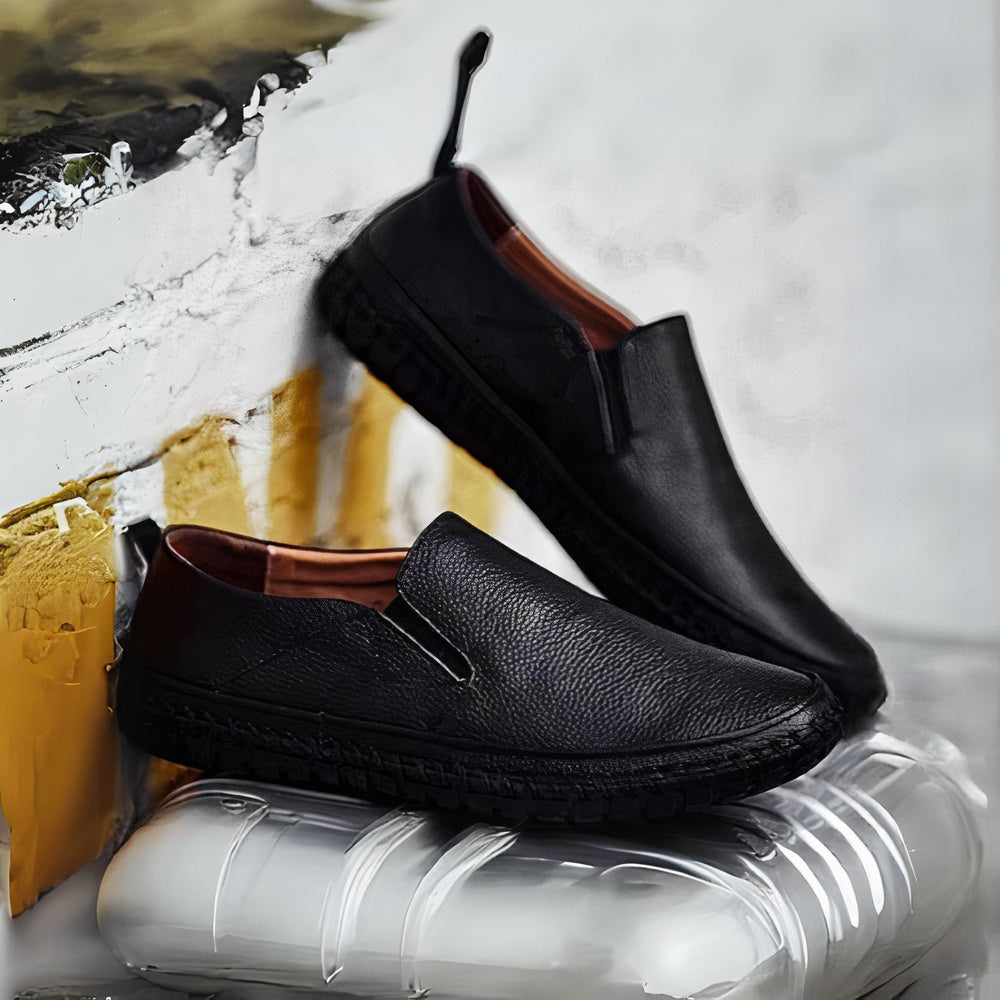 Jens - Premium Leder Loafers Herren Schwarz