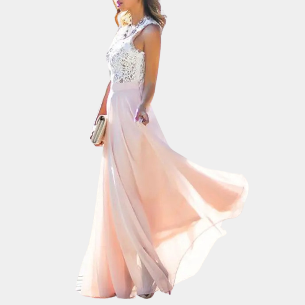 Jonina – Elegantes Damen-Spitzenkleid in Rosé Rosa
