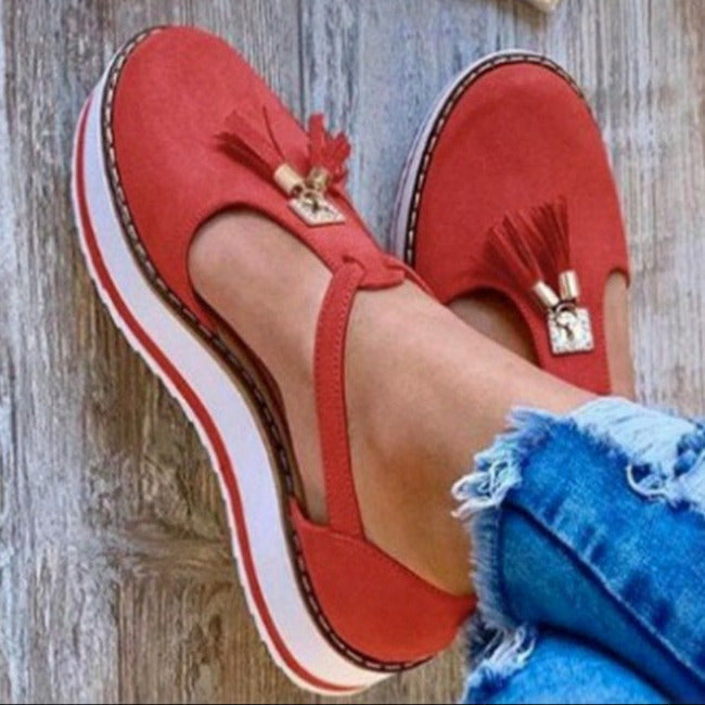 Karina – Plateau Sandalen Damen Quasten Slingback Sommerlook 4