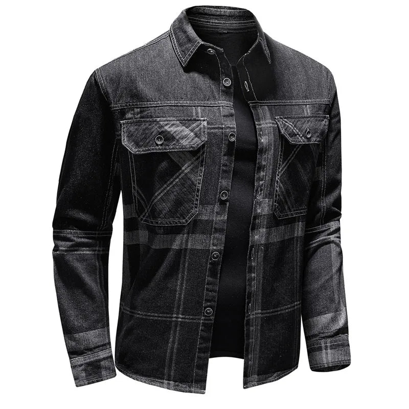 Karlgünther - Herren Luxus Denimjacke Stylisch Schwarz