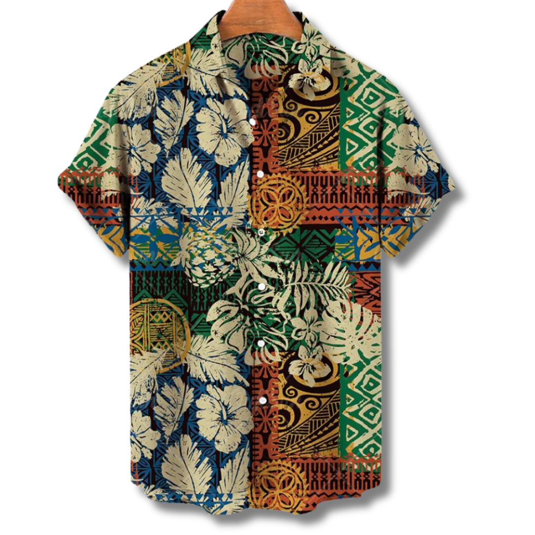 Karlwalter - Komfortables Herren Hawaiihemd für Sommer Braun