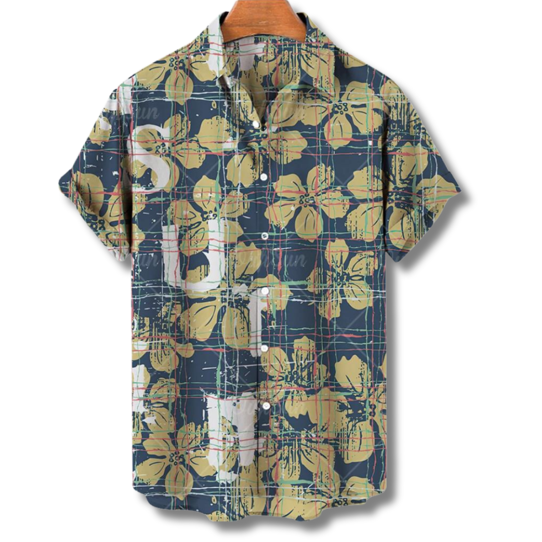Karlwalter - Komfortables Herren Hawaiihemd für Sommer Grün
