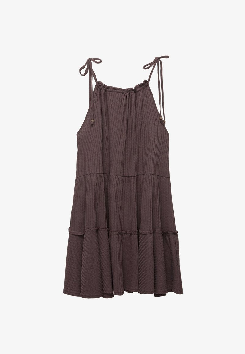 Karoline – Freizeitkleid Damen Braun Panel Look Sommer