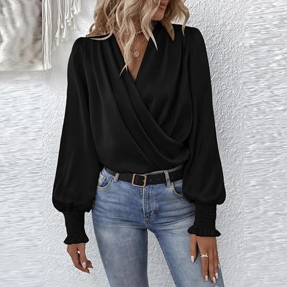 Katrin – Gerüschte Bluse Damen Langarm Romantisch Chic 4