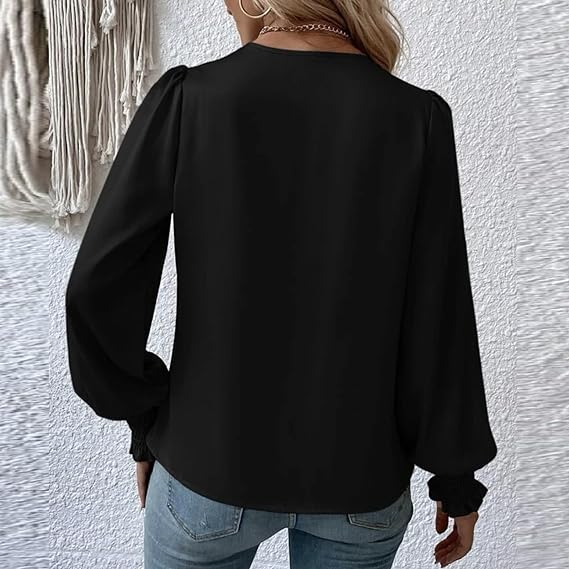 Katrin – Gerüschte Bluse Damen Langarm Romantisch Chic 6