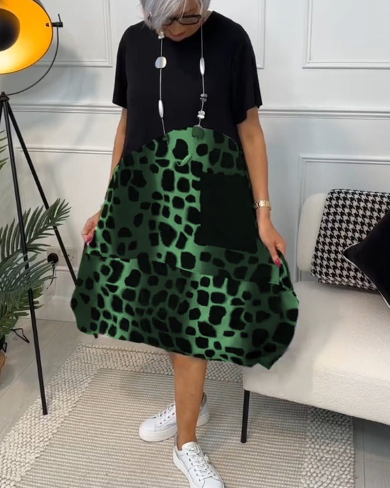 Kayla- Bedrucktes Boho Midikleid Grün 3