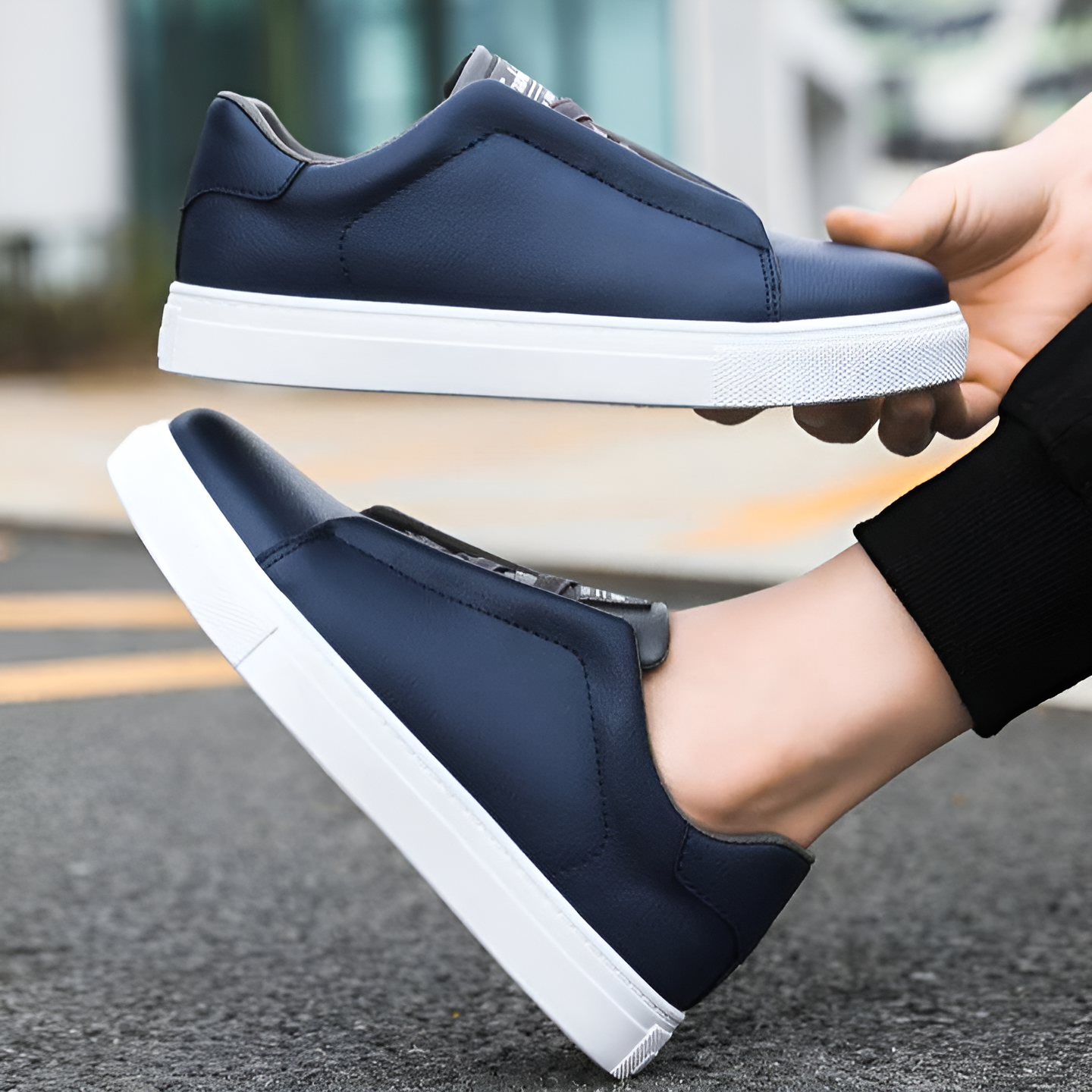 Kimi - Elegante Klassische Lederschuhe für Herren Blau 3