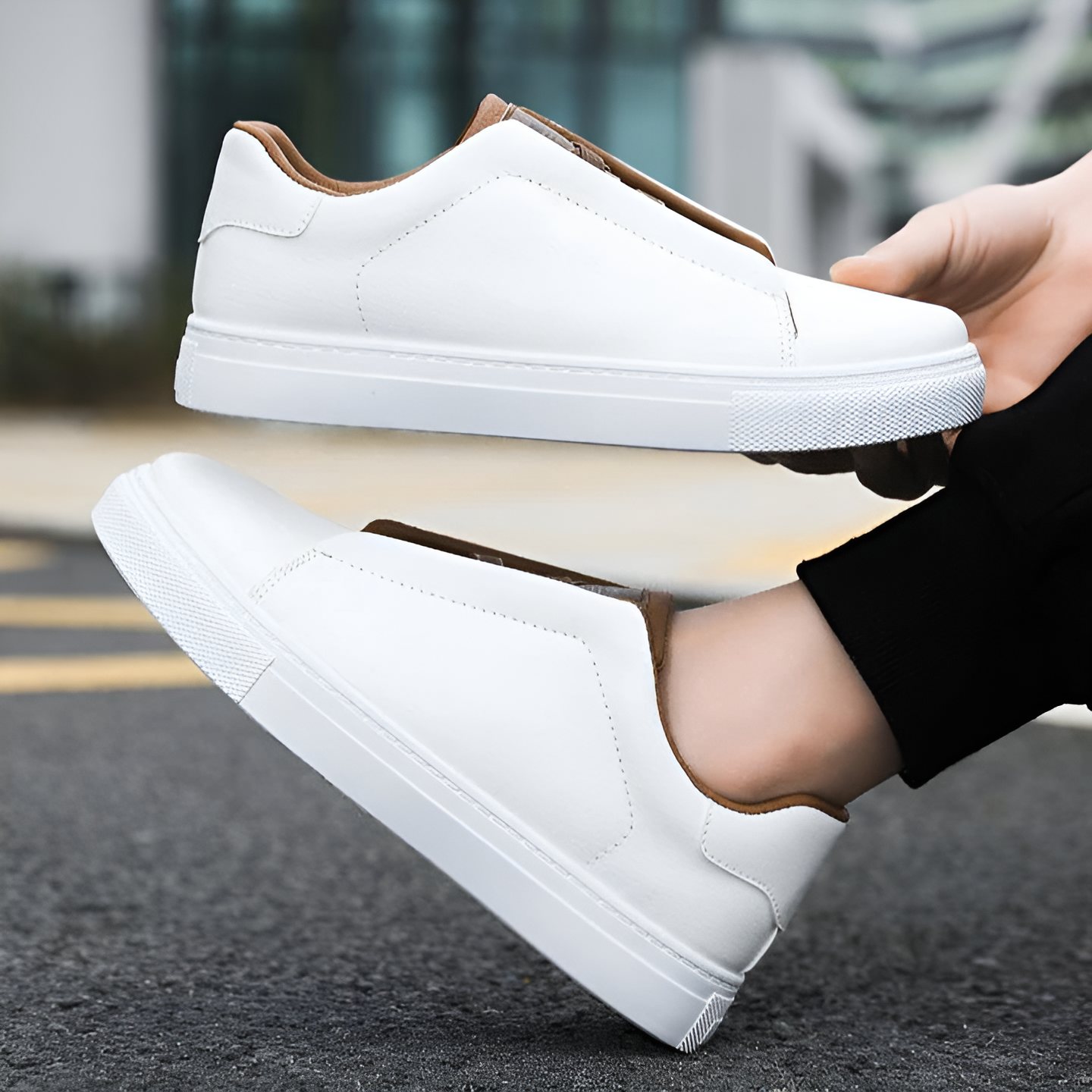Kimi - Elegante Klassische Lederschuhe für Herren WeiB