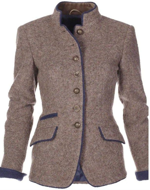 Klara - Elegante Damen Jacke in Unifarbe Hellbraun