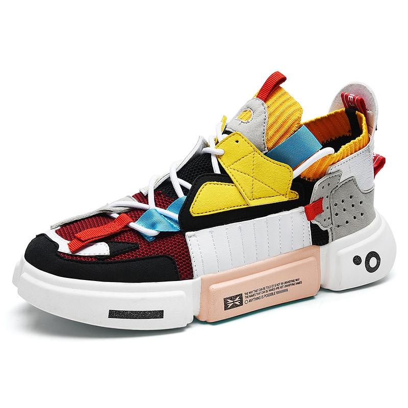 Kristian - Stylische Herren Sneaker mit Farbakzenten Rot Gelb