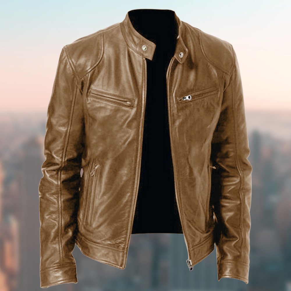 Laszlo – Hochwertige Herren-Lederjacke in elegantem Design Hellbraun