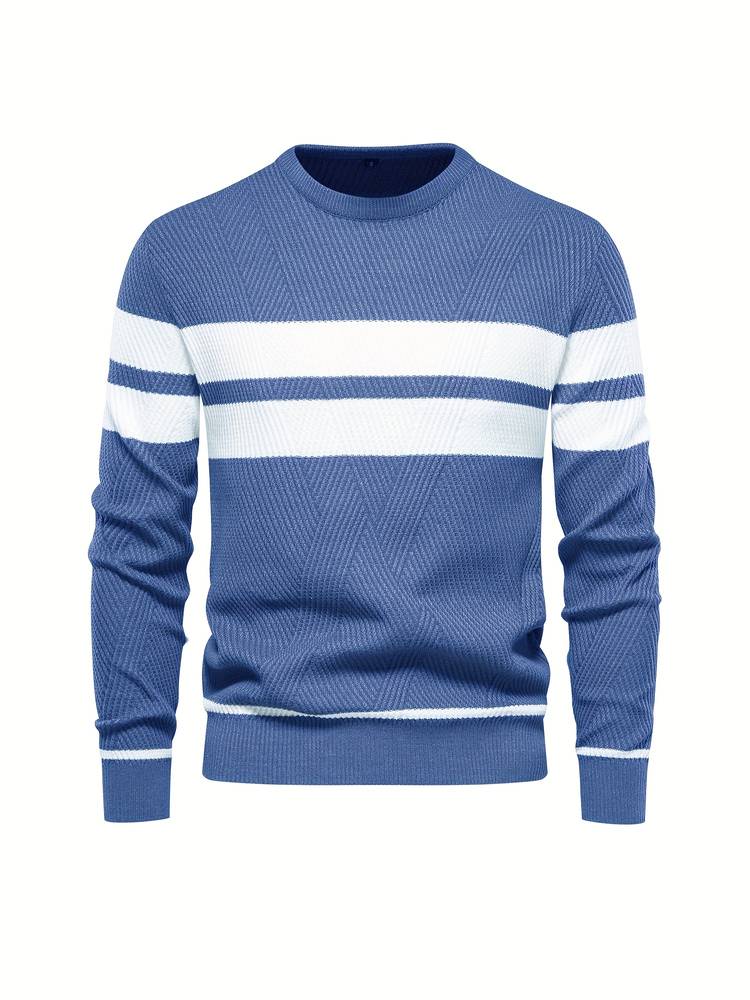 Lionel – Klassischer Strickpullover für Herren Blau