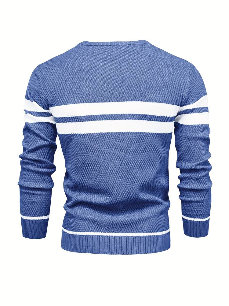 Lionel – Klassischer Strickpullover für Herren Blau