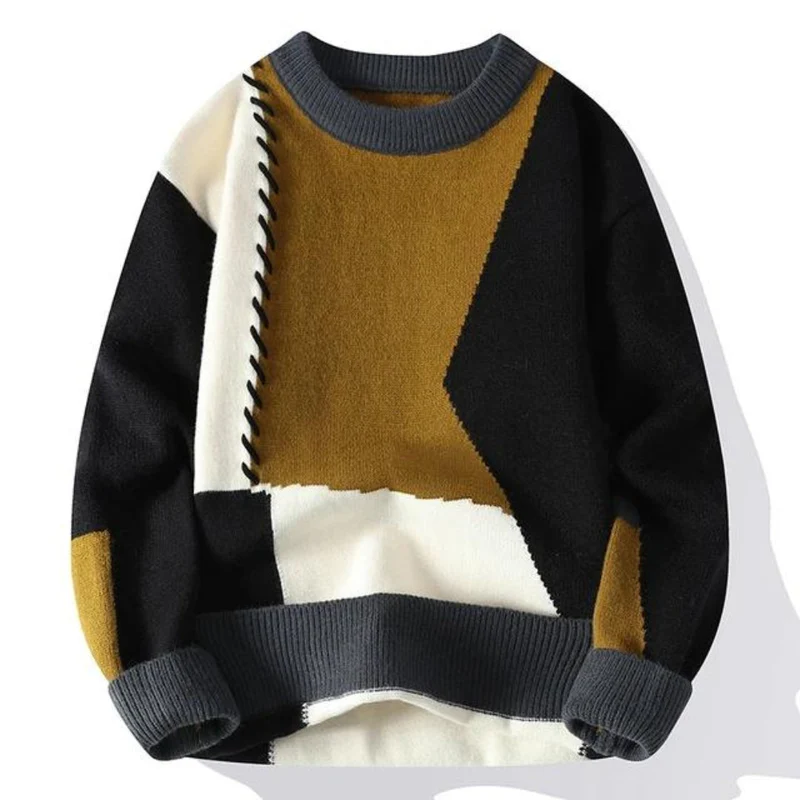 Lucian – Essential Designer-Strickpullover für Herren Braun-Schwarz