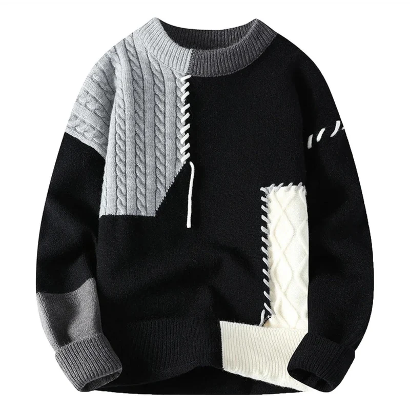 Lucian – Essential Designer-Strickpullover für Herren Grau - Schwarz