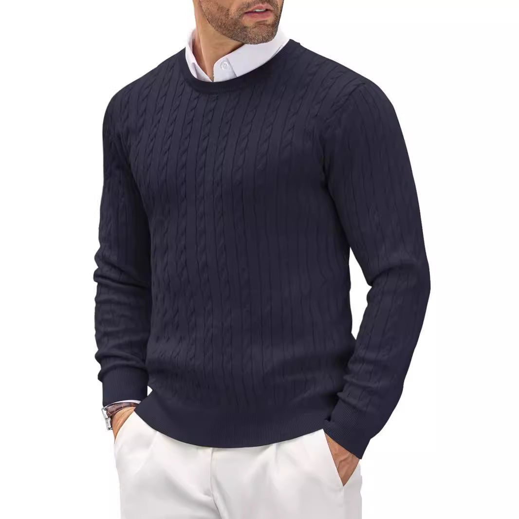 Lucind – Slim Fit Feinstrick-Pullover für Herren Dunkelblau