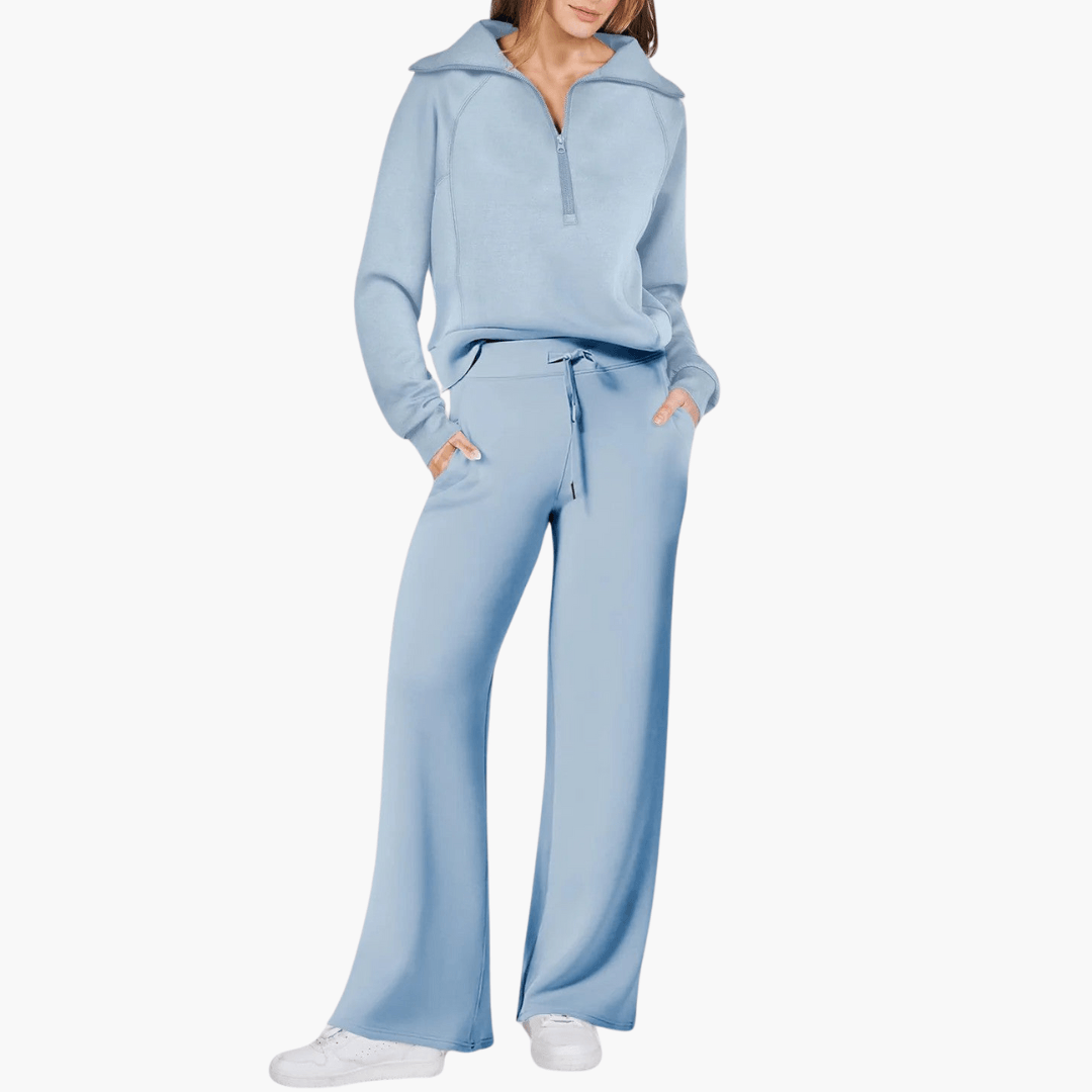 Maike - Bequemes Lounge-Set für Damen Atmungsaktives 2-teiliges Set Blau