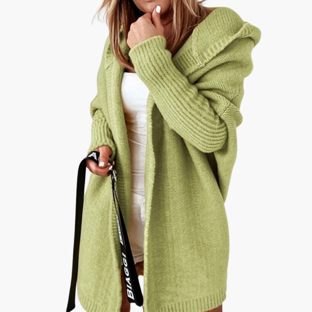 Malina - Strick Cardigan mit Kapuze für Damen Grün