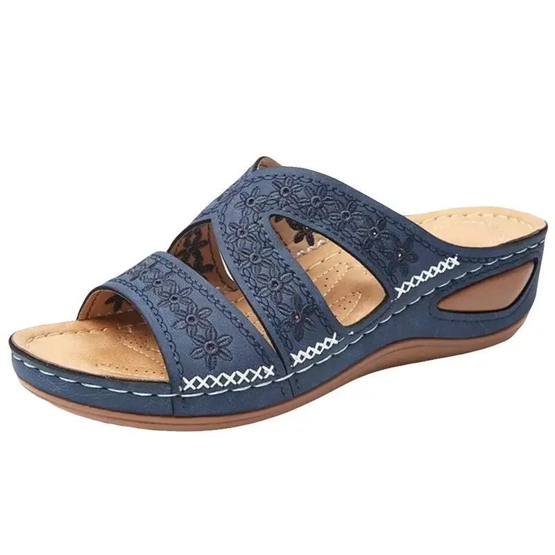 Margarete - Orthopädische Ledersandalen blau