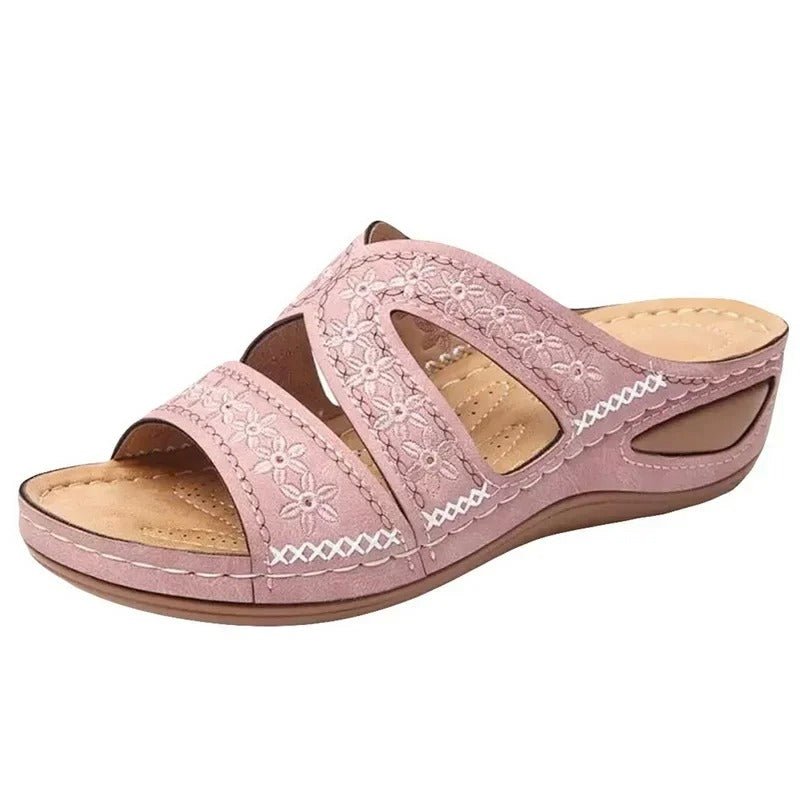 Margarete - Orthopädische Ledersandalen rosa
