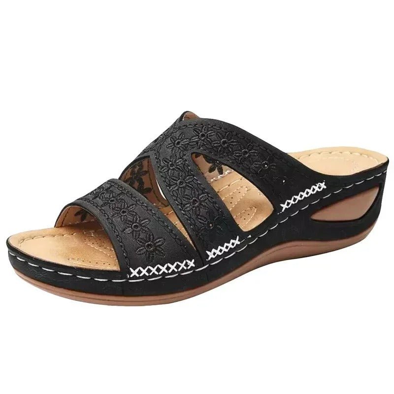 Margarete - Orthopädische Ledersandalen schwarz 2