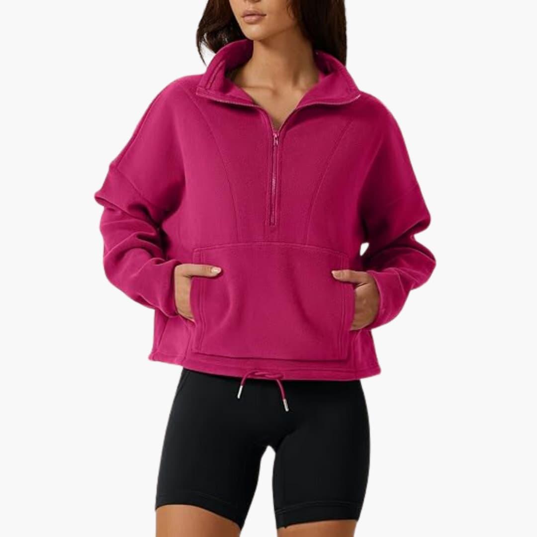 Marianne – Fleecejacke Warmes Polar Fleece Sweatshirt für den Winter Fuschsia Rosa