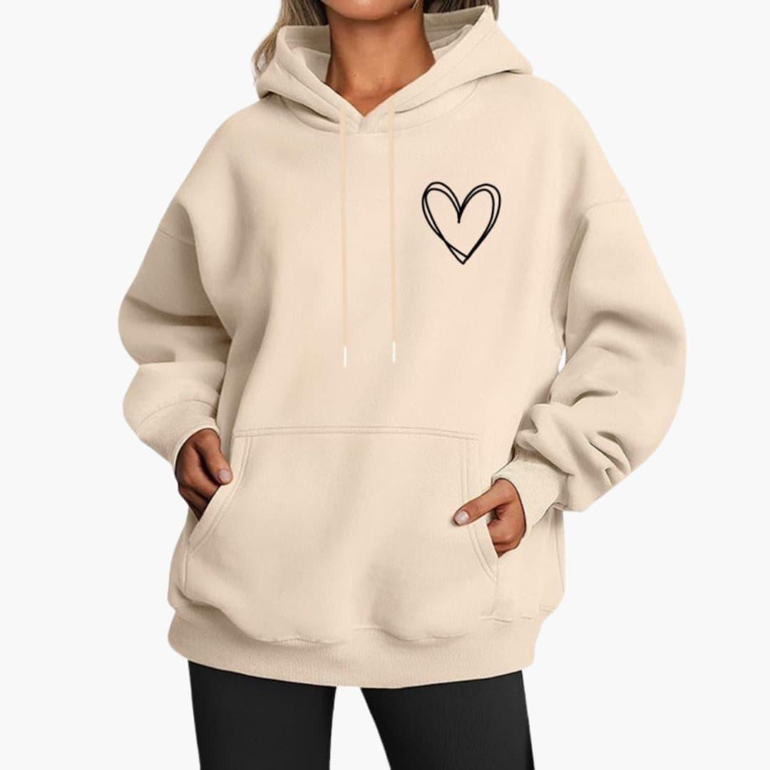 Martina - Bequemer Damen Hoodie Lässiger Kapuzenpullover Khaki