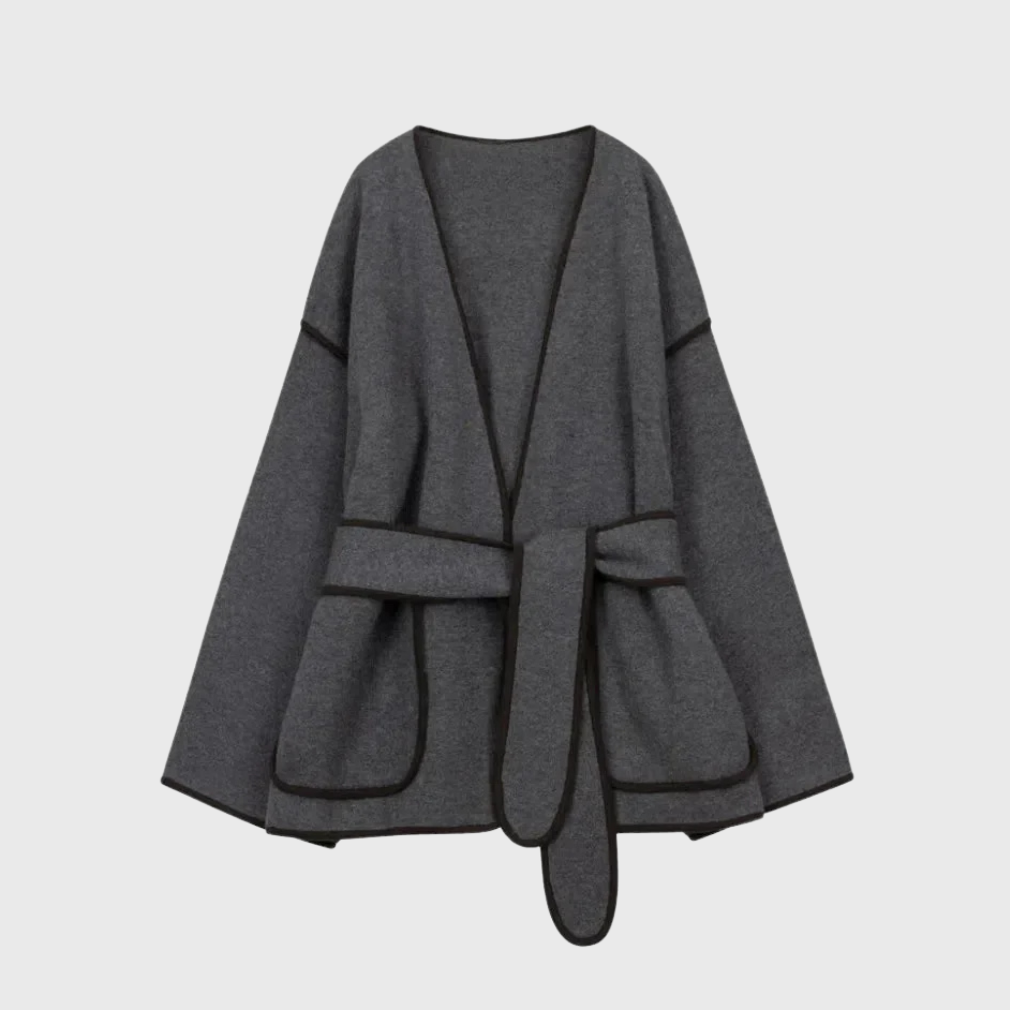 Alice – Eleganter Cape-Mantel Mit Bindegürtel