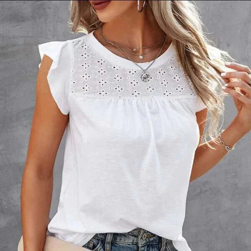 Mira – Ärmellose Spitzenbluse Damen Leicht Sommerlich Chic 8
