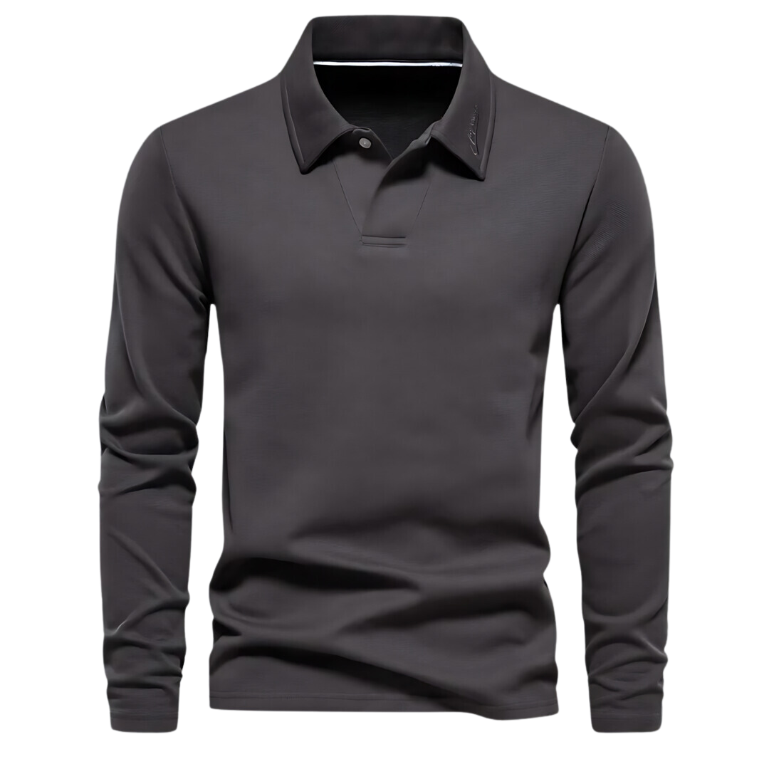 Mischa – Langes Herren-Poloshirt mit Stil Dunkelgrau