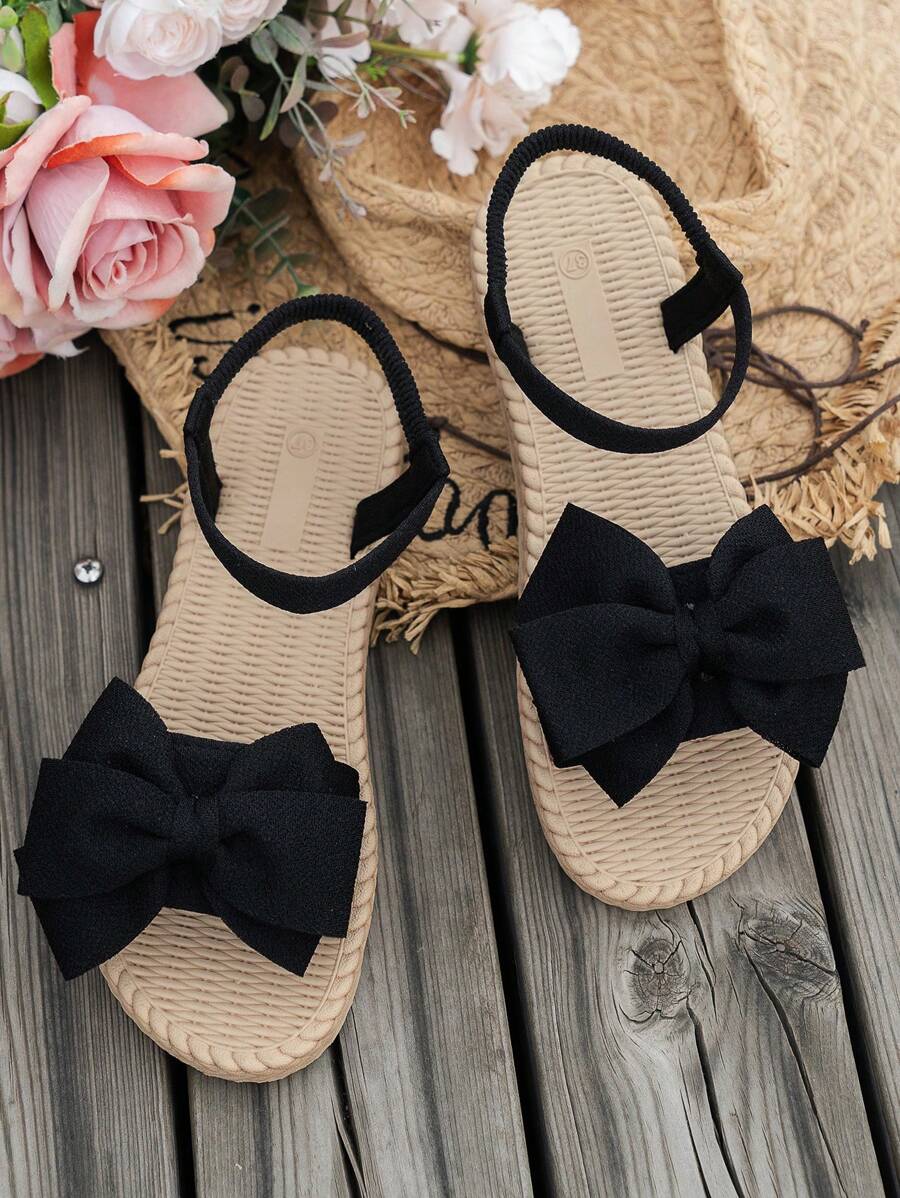 Natascha – Schwarze Schmetterling Sandalen Damen Sommer Bequem 3