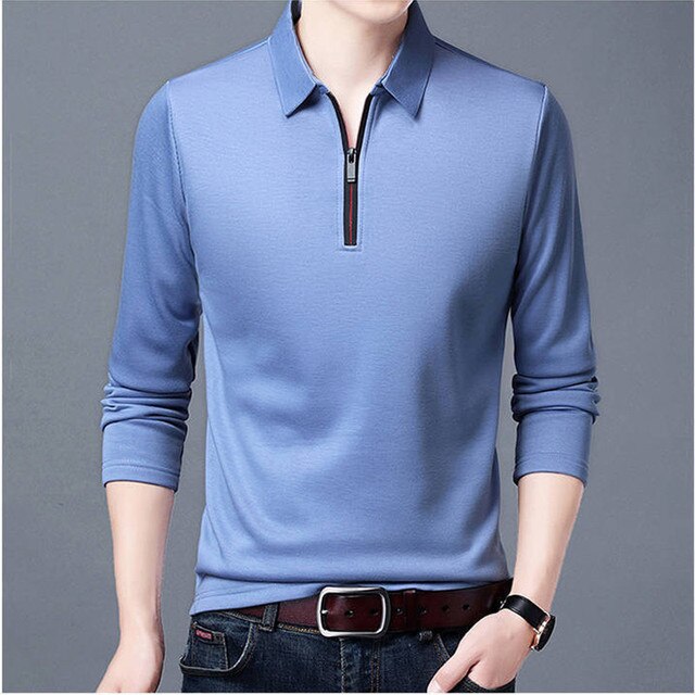 Karlfried - Herren Polo Kurzarmshirt mit Reißverschluss