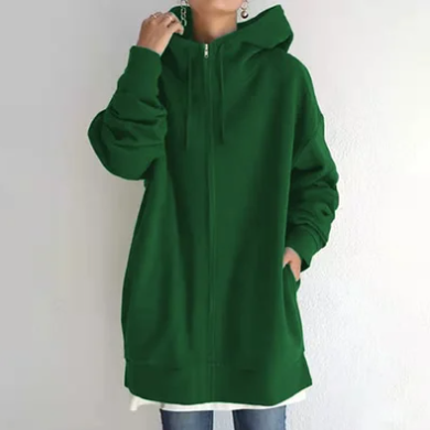 Nikita - Damen Hoodie mit Reißverschluss für Herbst/Winter Grün