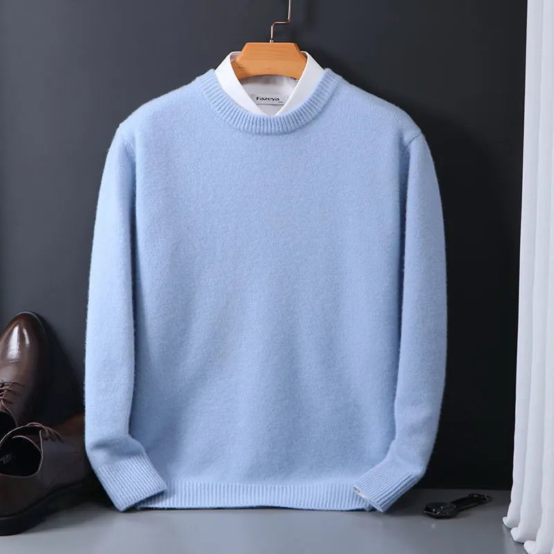 Noelia - Stilvoller Kaschmir-Herrenpullover Hellblau