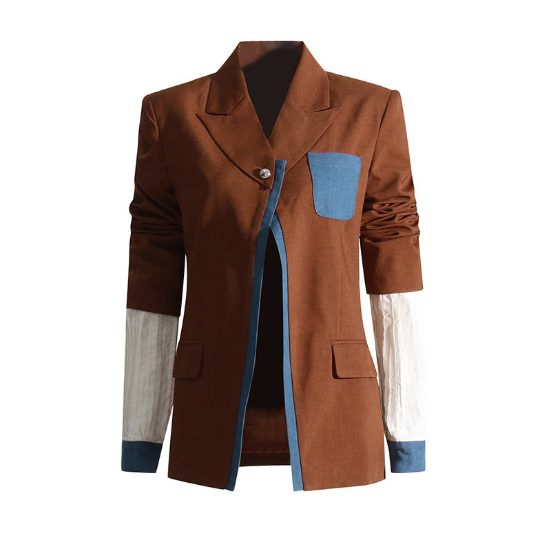 Norine - Oversize Damen Denim Blazer mit Schulterpolstern