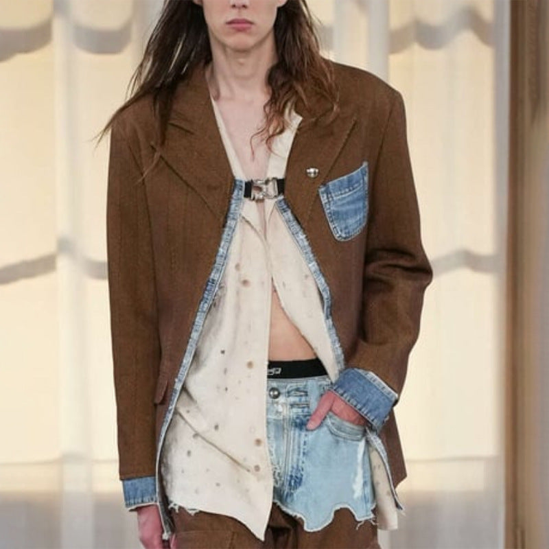 Norine - Oversize Damen Denim Blazer mit Schulterpolstern