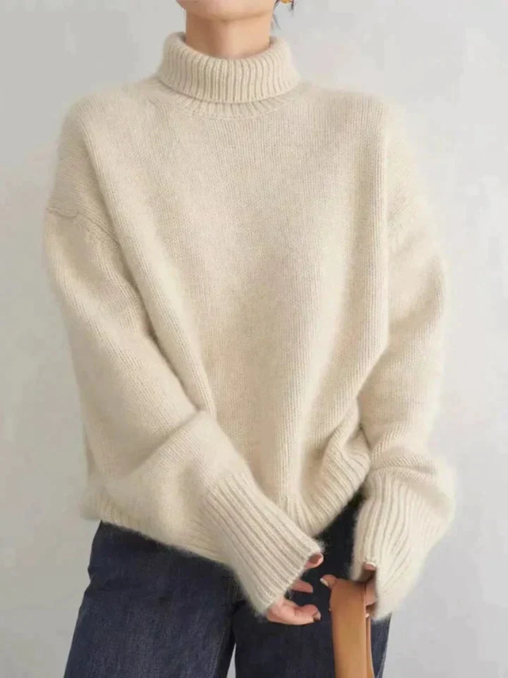 Olivia - Linea Cashmere Rollkragenpullover Beige