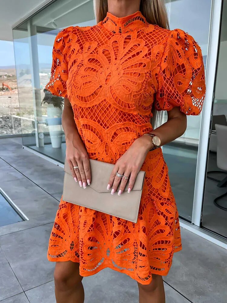 Peny - Spitzenkleid Orange