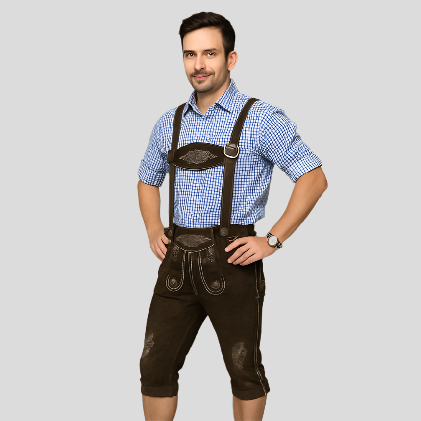 Hein – Traditionelle Lederhose mit Hosenträgern für Herren