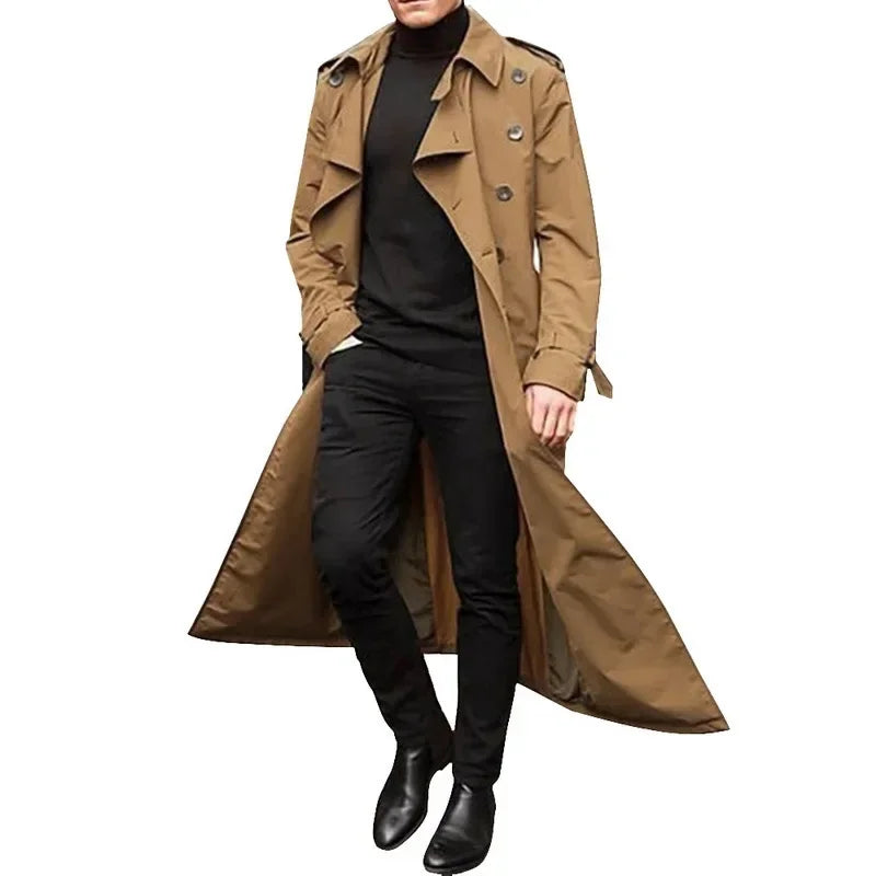 Quayden - Lässiger modischer Herren Trenchcoat Khaki